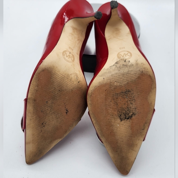 Michael Kors Pauline Red Heels Sz 8 - Picture 7 of 7